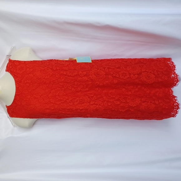 CeCe Nordstrom brand red lace Dress size 8, NWT, 19" PTP, 34" L - Picture 1 of 8